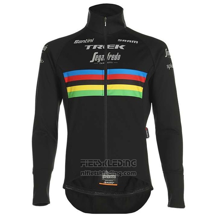 2020 Fietskleding UCI Wereldkampioen Trek Segafredo Zwart Lange Mouwen en Koersbroek
